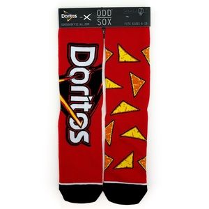 Odd Sox Doritos Chips Crew Socks Mens Logo Red Black Fun Novelty Gift